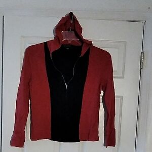 Red and Black Zip-Up Hoodie